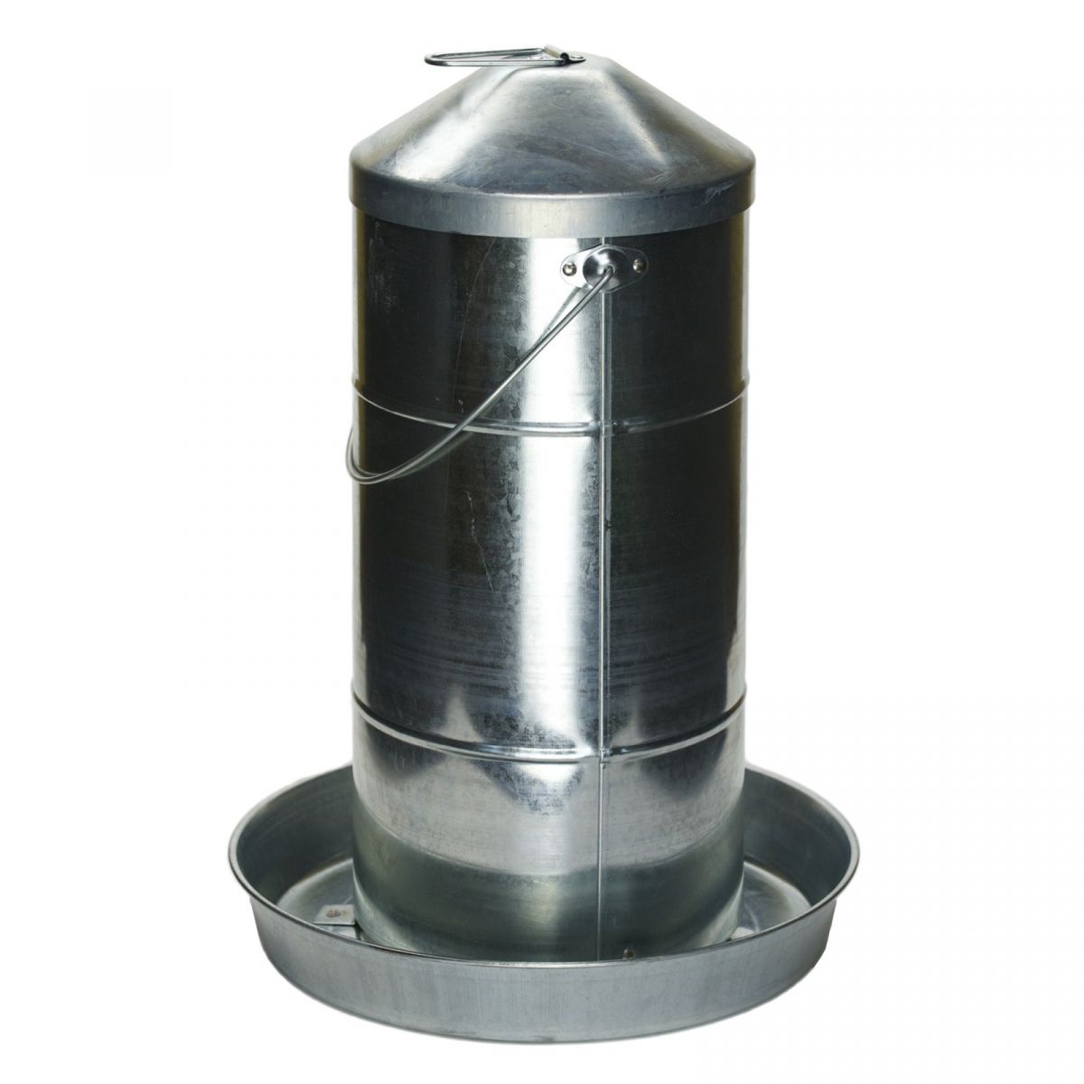 Galvanised poultry feeder